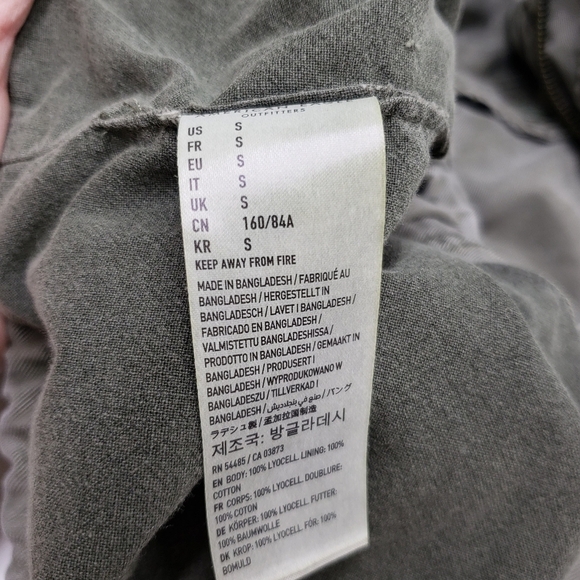 American Eagle Olive Green Utility Jacket Hide Away Hood Pockets Size S… - Picture 10 of 15